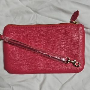 Befen Hot Pink Leather Wristlet